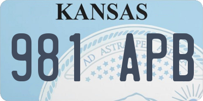 KS license plate 981APB