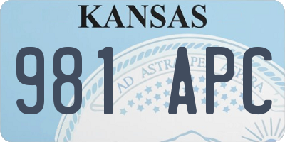 KS license plate 981APC