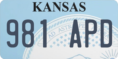 KS license plate 981APD