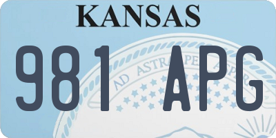 KS license plate 981APG