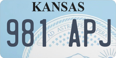KS license plate 981APJ