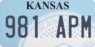 KS license plate 981APM