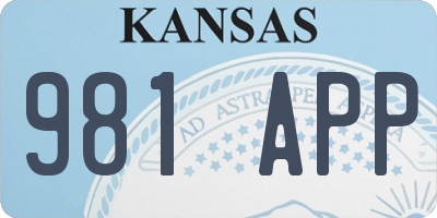 KS license plate 981APP
