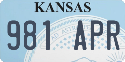KS license plate 981APR