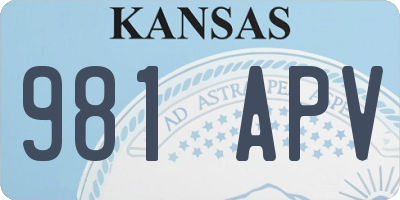 KS license plate 981APV