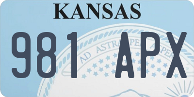 KS license plate 981APX