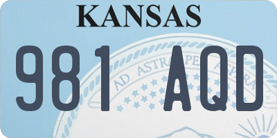 KS license plate 981AQD