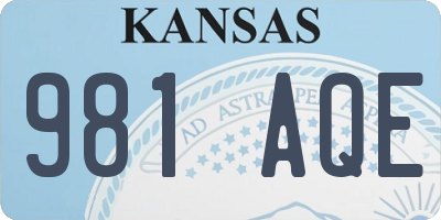 KS license plate 981AQE