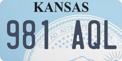 KS license plate 981AQL