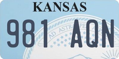 KS license plate 981AQN