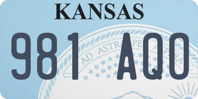 KS license plate 981AQO