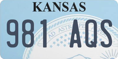 KS license plate 981AQS