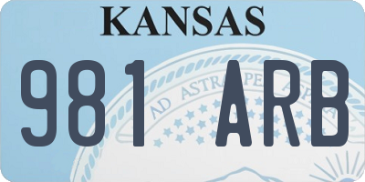 KS license plate 981ARB