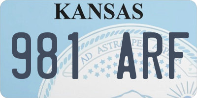 KS license plate 981ARF