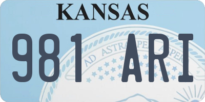 KS license plate 981ARI