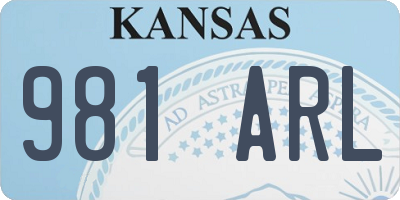 KS license plate 981ARL