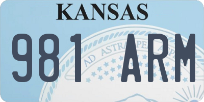 KS license plate 981ARM