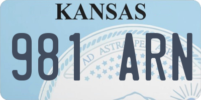 KS license plate 981ARN
