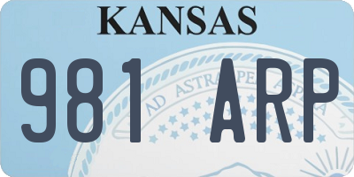 KS license plate 981ARP