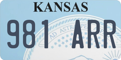 KS license plate 981ARR