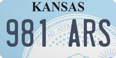 KS license plate 981ARS