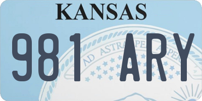 KS license plate 981ARY
