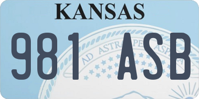 KS license plate 981ASB