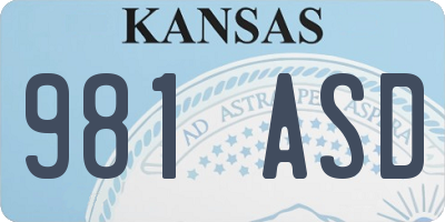 KS license plate 981ASD