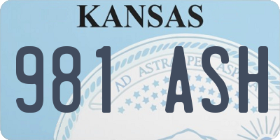 KS license plate 981ASH