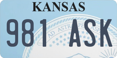 KS license plate 981ASK