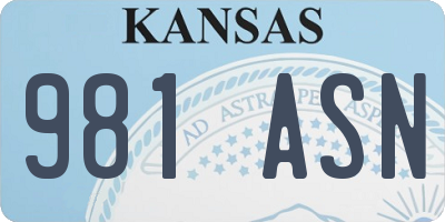 KS license plate 981ASN
