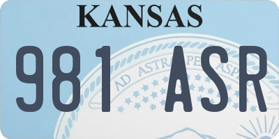 KS license plate 981ASR
