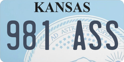KS license plate 981ASS