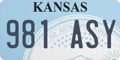 KS license plate 981ASY