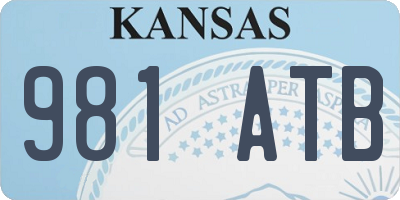 KS license plate 981ATB