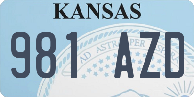 KS license plate 981AZD