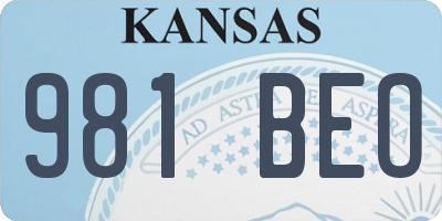KS license plate 981BEO