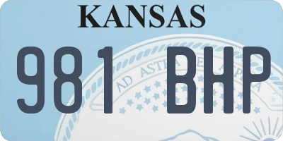 KS license plate 981BHP