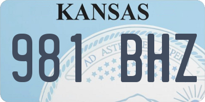 KS license plate 981BHZ