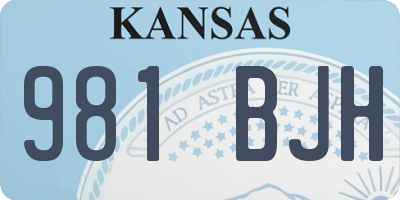 KS license plate 981BJH