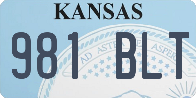 KS license plate 981BLT