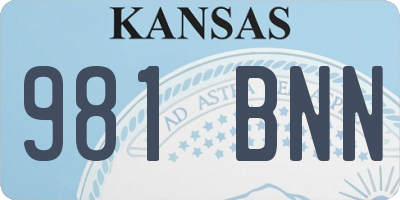 KS license plate 981BNN