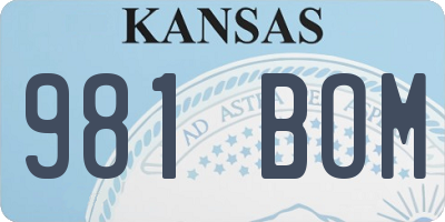 KS license plate 981BOM