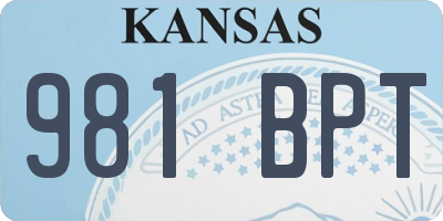 KS license plate 981BPT