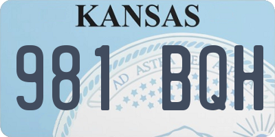 KS license plate 981BQH