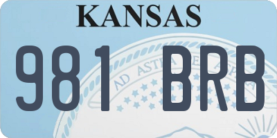 KS license plate 981BRB
