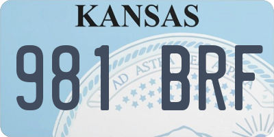KS license plate 981BRF