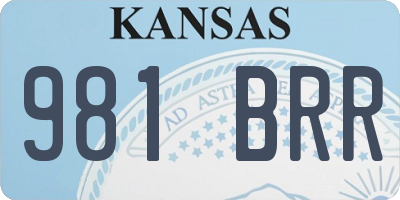 KS license plate 981BRR