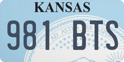KS license plate 981BTS