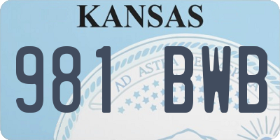 KS license plate 981BWB